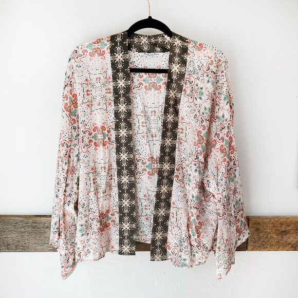 Michael Stars Viscose Beach Cover Up Cardigan Paisley‎ Floral - Picture 1 of 7
